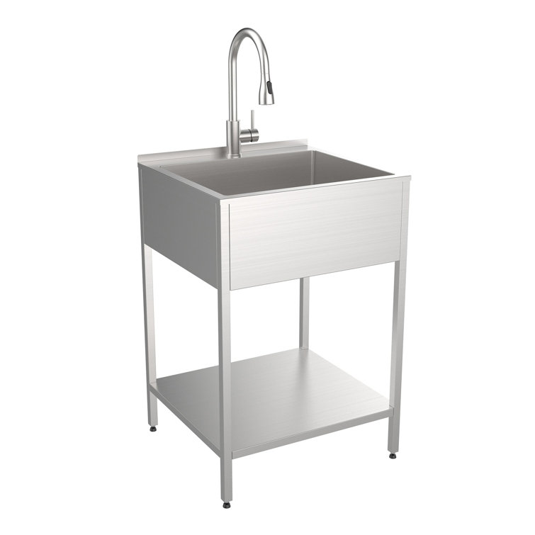 サンスタイル Transolid 24'' L x 22.1'' W Free Standing Laundry Sink with